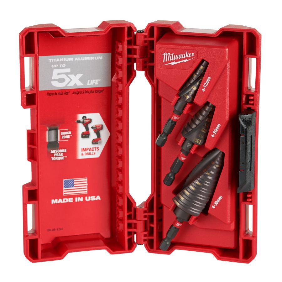 SHOCKWAVE Stufenbohrer Set 3-teiliges Set - 1 Stück